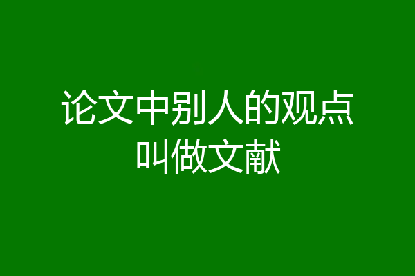 论文中别人的观点叫做文献