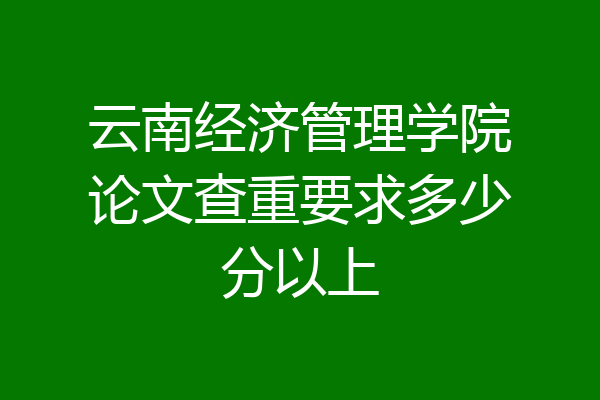 云南经济管理学院论文查重要求多少分以上