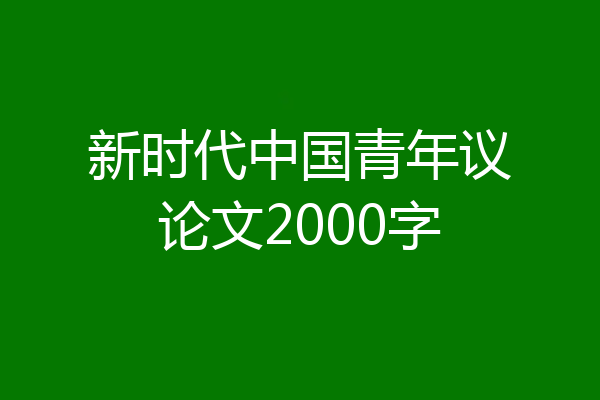 新时代中国青年议论文2000字