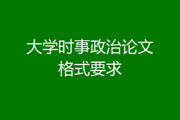 大学时事政治论文格式要求
