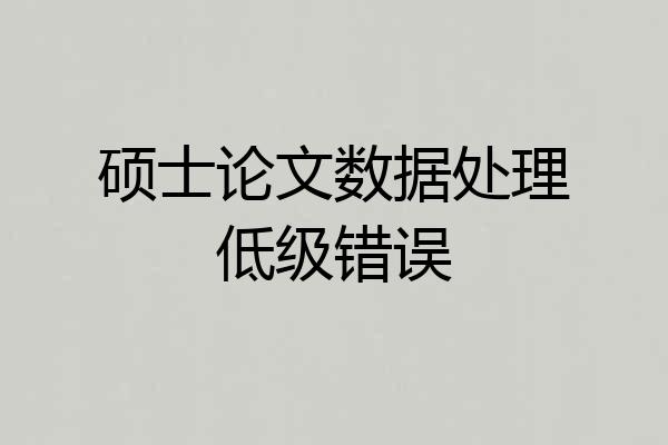 硕士论文数据处理低级错误