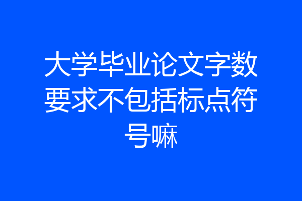 大学毕业论文字数要求不包括标点符号嘛