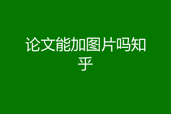 论文能加图片吗知乎