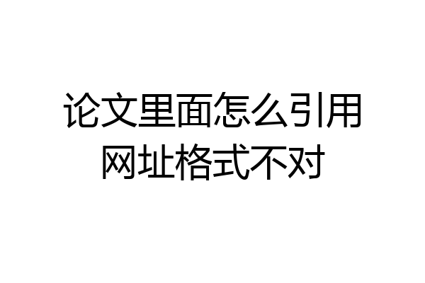 论文里面怎么引用网址格式不对