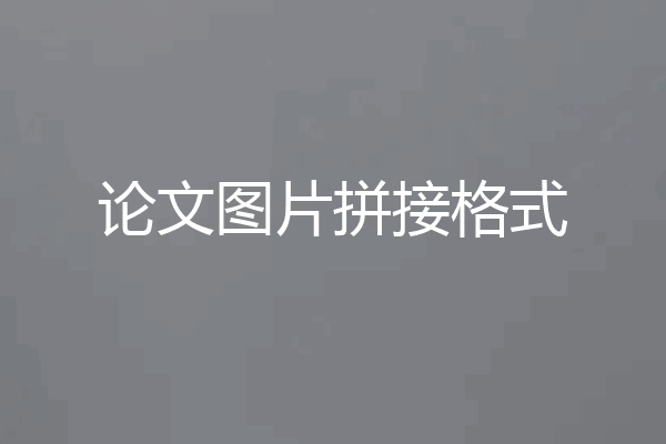 论文图片拼接格式
