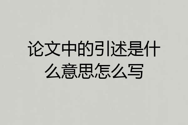 论文中的引述是什么意思怎么写