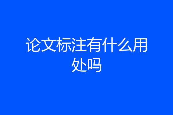 论文标注有什么用处吗