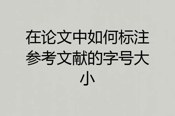 在论文中如何标注参考文献的字号大小