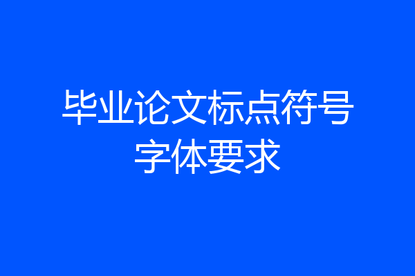 毕业论文标点符号字体要求