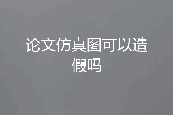 论文仿真图可以造假吗