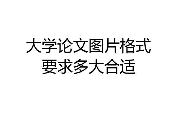 大学论文图片格式要求多大合适