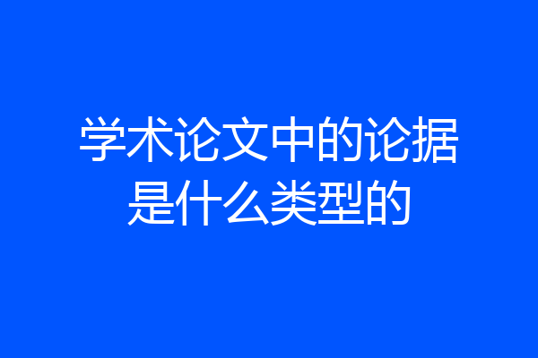 学术论文中的论据是什么类型的