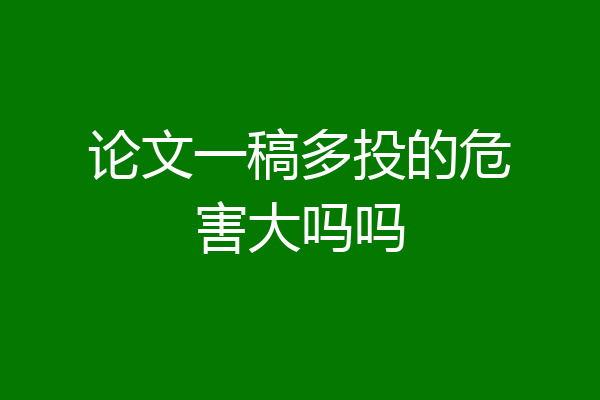 论文一稿多投的危害大吗吗