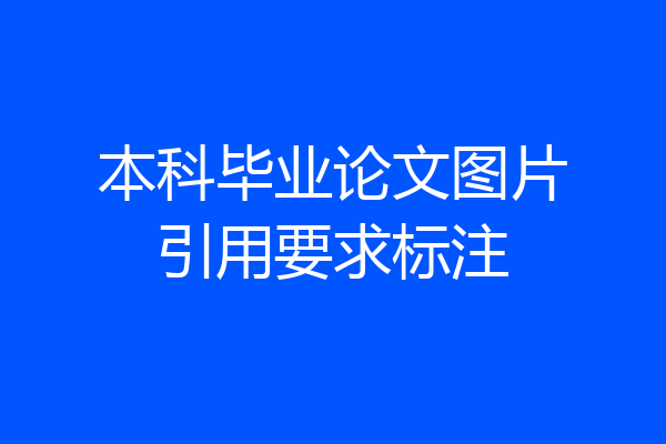 本科毕业论文图片引用要求标注