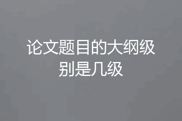 论文题目的大纲级别是几级