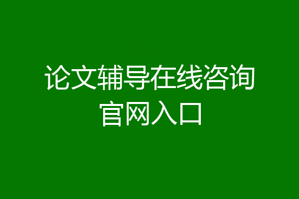 论文辅导在线咨询官网入口