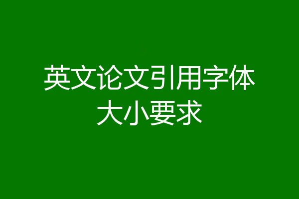 英文论文引用字体大小要求