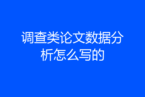 调查类论文数据分析怎么写的