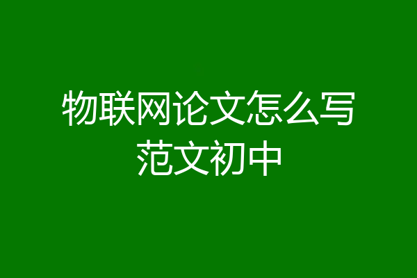 物联网论文怎么写范文初中