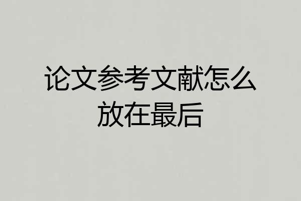 论文参考文献怎么放在最后