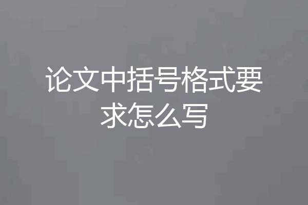 论文中括号格式要求怎么写