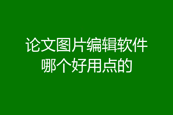 论文图片编辑软件哪个好用点的
