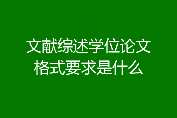 文献综述学位论文格式要求是什么