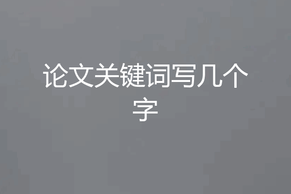 论文关键词写几个字