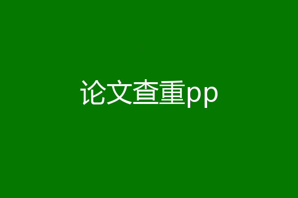 论文查重pp