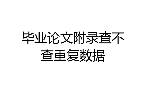 毕业论文附录查不查重复数据
