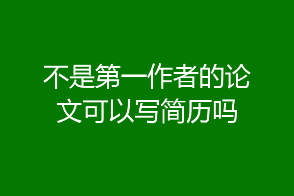 不是第一作者的论文可以写简历吗