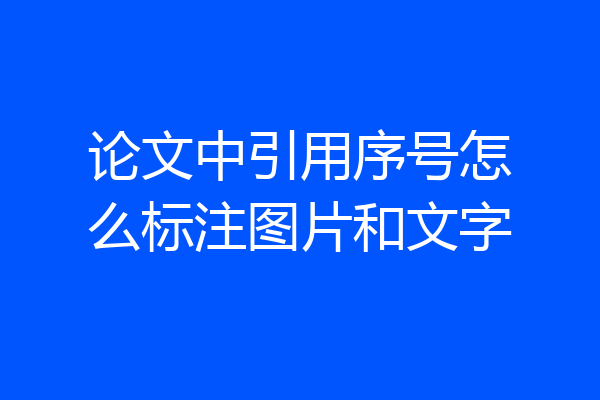 论文中引用序号怎么标注图片和文字
