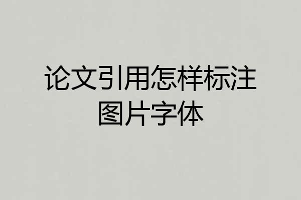 论文引用怎样标注图片字体