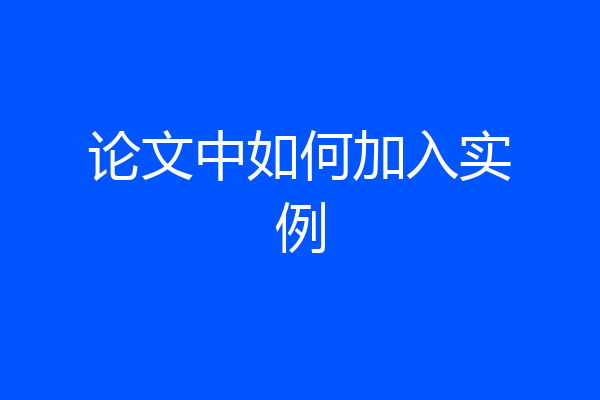 论文中如何加入实例