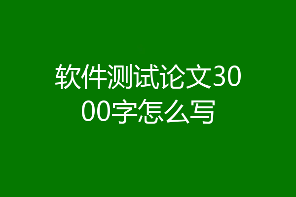 软件测试论文3000字怎么写
