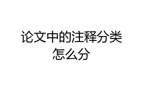 论文中的注释分类怎么分
