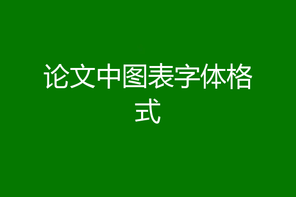 论文中图表字体格式