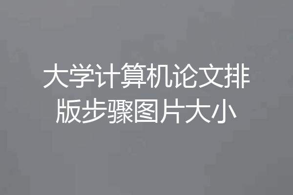 大学计算机论文排版步骤图片大小