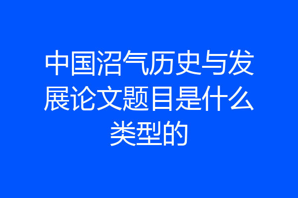 中国沼气历史与发展论文题目是什么类型的