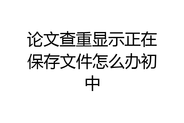 论文查重显示正在保存文件怎么办初中
