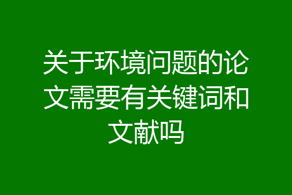 关于环境问题的论文需要有关键词和文献吗