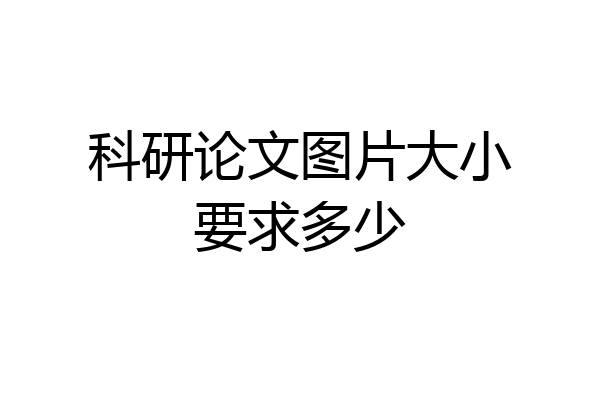 科研论文图片大小要求多少