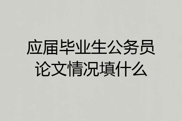 应届毕业生公务员论文情况填什么