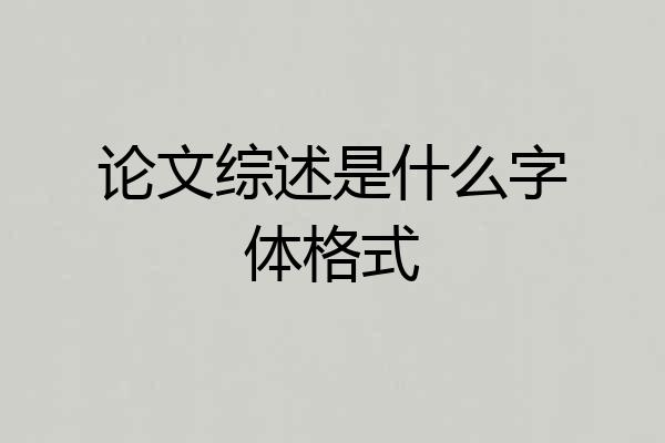 论文综述是什么字体格式