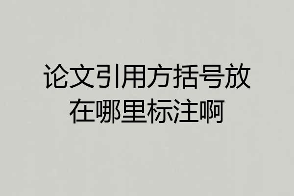 论文引用方括号放在哪里标注啊