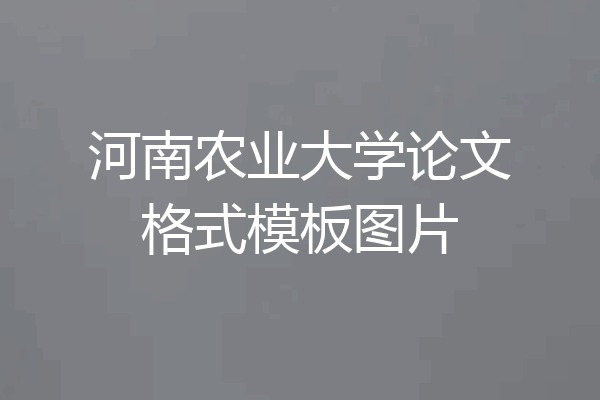 河南农业大学论文格式模板图片