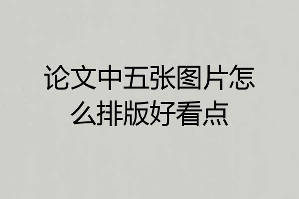 论文中五张图片怎么排版好看点