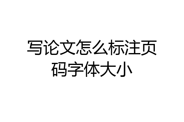 写论文怎么标注页码字体大小