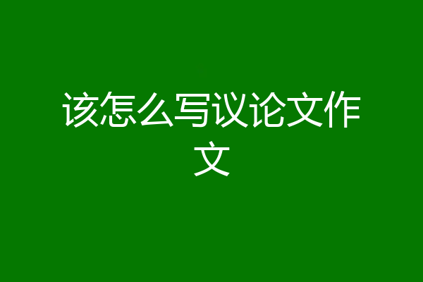 该怎么写议论文作文