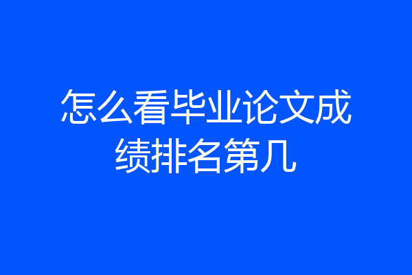 怎么看毕业论文成绩排名第几